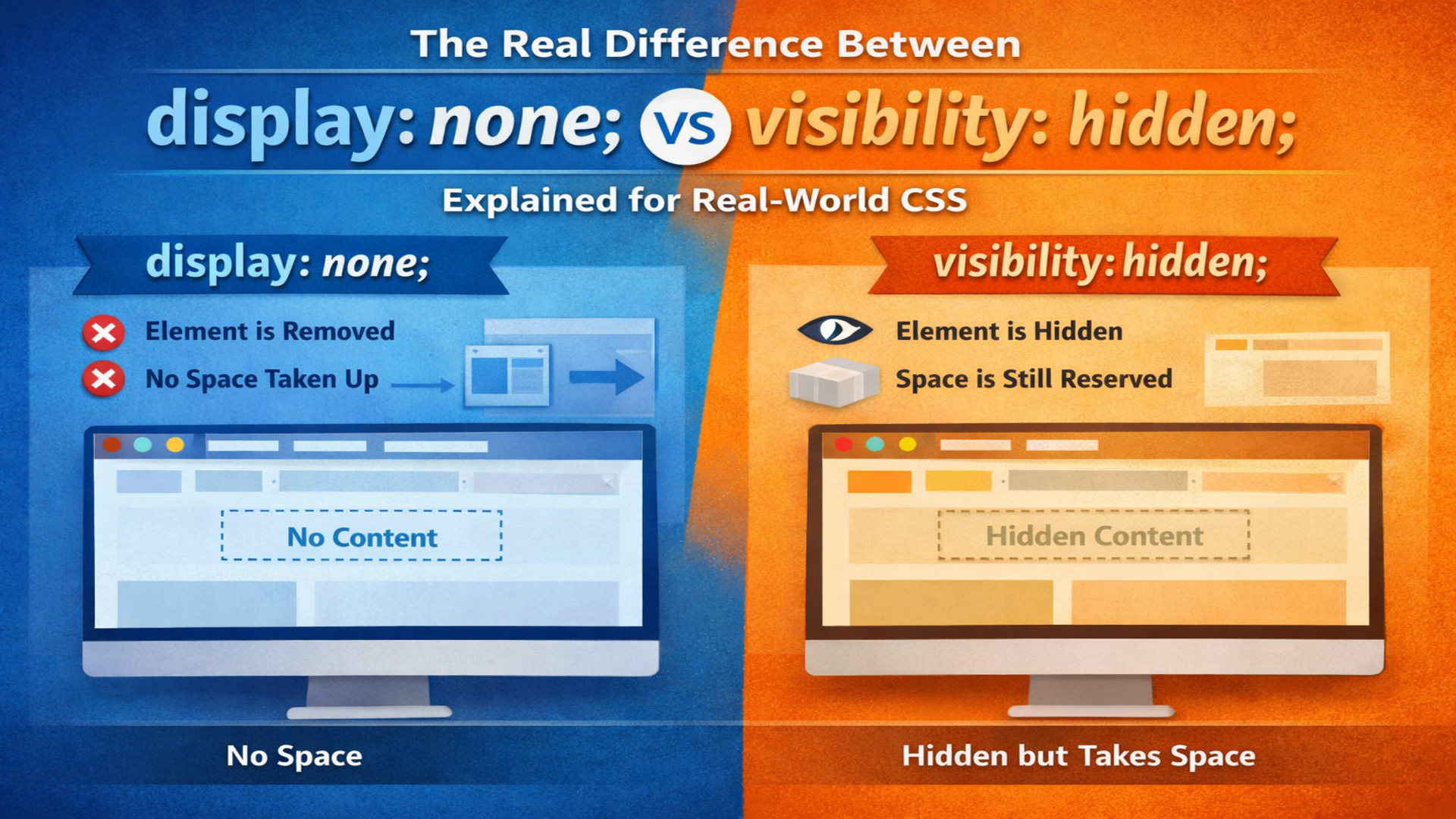 The Real Difference Between display: none vs visibility: hidden (Explained for Real-World CSS)