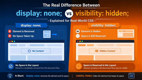 The Real Difference Between display: none vs visibility: hidden (Explained for Real-World CSS)