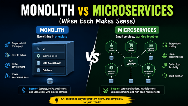 Monolith vs Microservices (When Each Makes Sense)